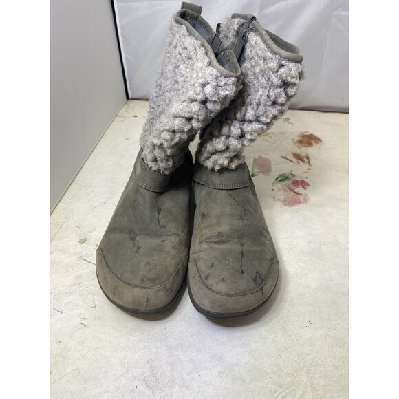 MERRELL Encore Kassie Tall Wool Fashion Boot Size 7 Castlerock Gray Side Zip - Picture 7 of 12